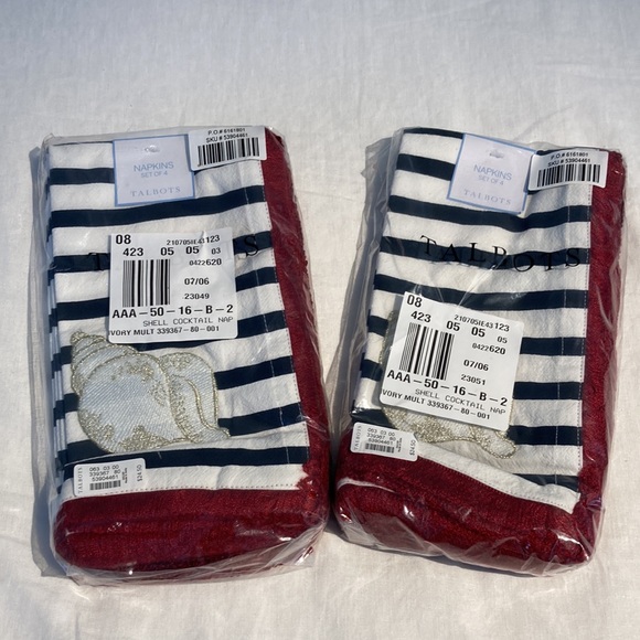 NWT Talbots (8)napkins shells nautical themed - Picture 3 of 10